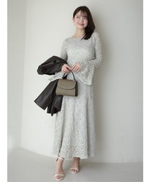 anuans（アニュアンス）の「シュリンクレースパネルワンピース（ワンピース）」