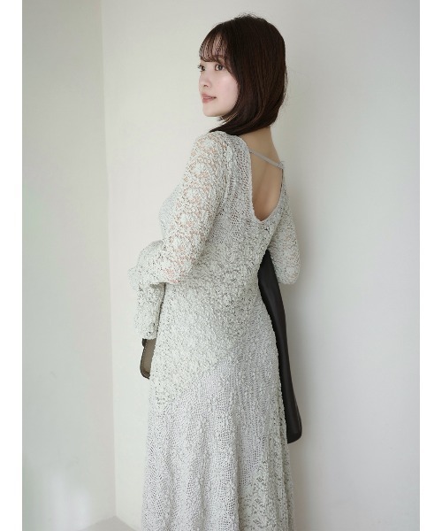 anuans（アニュアンス）の「シュリンクレースパネルワンピース（ワンピース・レディース・ミント/ホワイト/ブラック・MEDIUM/SMALL）」の9枚目の写真