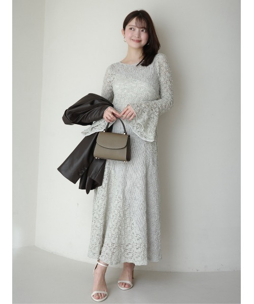 anuans（アニュアンス）の「シュリンクレースパネルワンピース（ワンピース・レディース・ミント/ホワイト/ブラック・MEDIUM/SMALL）」の6枚目の写真