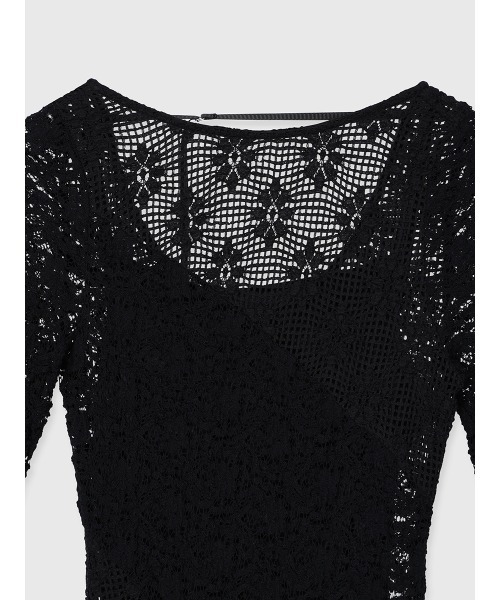 anuans（アニュアンス）の「シュリンクレースパネルワンピース（ワンピース・レディース・ミント/ホワイト/ブラック・MEDIUM/SMALL）」の15枚目の写真