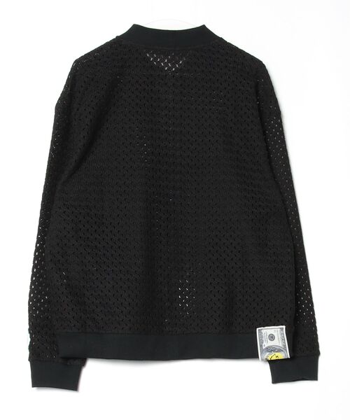 STUD MUFFIN（スタッドマフィン）の「STUD MUFFIN/スタッドマフィン/コットンラッセルメッシュニットワッペンビックジップブルゾン/614-09217（ブルゾン・メンズ・ブラック・2/3）」の2枚目の写真