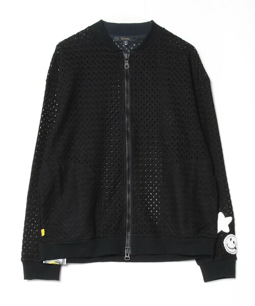 STUD MUFFIN（スタッドマフィン）の「STUD MUFFIN/スタッドマフィン/コットンラッセルメッシュニットワッペンビックジップブルゾン/614-09217（ブルゾン・メンズ・ブラック・2/3）」の13枚目の写真