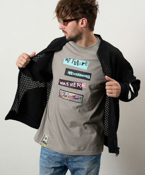 STUD MUFFIN（スタッドマフィン）の「STUD MUFFIN/スタッドマフィン/コットンラッセルメッシュニットワッペンビックジップブルゾン/614-09217（ブルゾン・メンズ・ブラック・2/3）」の6枚目の写真