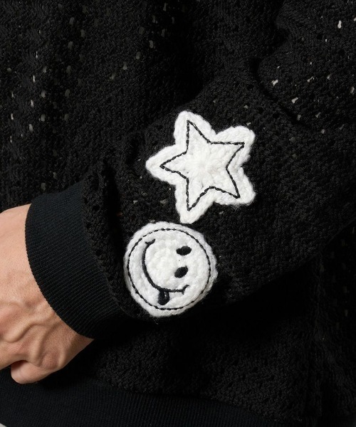 STUD MUFFIN（スタッドマフィン）の「STUD MUFFIN/スタッドマフィン/コットンラッセルメッシュニットワッペンビックジップブルゾン/614-09217（ブルゾン・メンズ・ブラック・2/3）」の8枚目の写真
