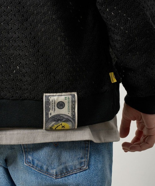 STUD MUFFIN（スタッドマフィン）の「STUD MUFFIN/スタッドマフィン/コットンラッセルメッシュニットワッペンビックジップブルゾン/614-09217（ブルゾン・メンズ・ブラック・2/3）」の11枚目の写真