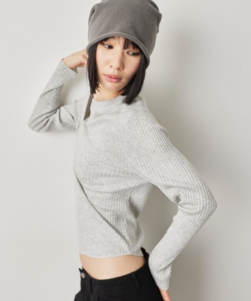 HANNE（アン）の「スキッパーリブニット（ニット/セーター・レディース・グレー/ダークグレー・FREE）」の12枚目の写真