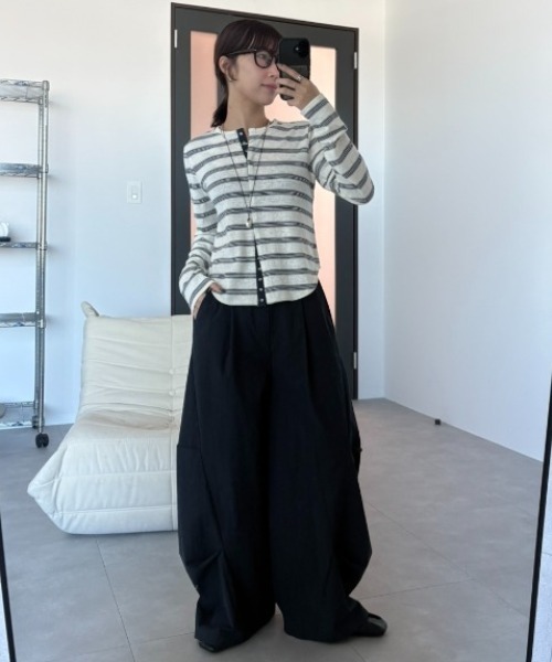 Aunt Marie's(アントマリーズ)の「サイドタックワイドパンツ(その他パンツ・レディース・ネイビー/ライトグレー/ブラウン/ブラック/ピンク・FREE/MT)」の18枚目の写真