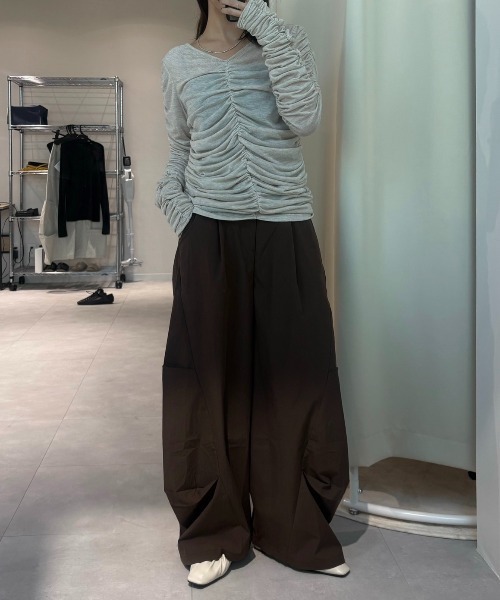 Aunt Marie's(アントマリーズ)の「サイドタックワイドパンツ(その他パンツ・レディース・ネイビー/ライトグレー/ブラウン/ブラック/ピンク・FREE/MT)」の21枚目の写真