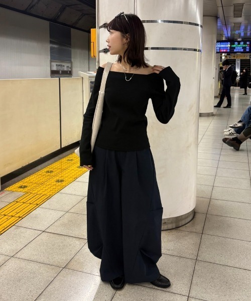 Aunt Marie's(アントマリーズ)の「サイドタックワイドパンツ(その他パンツ・レディース・ネイビー/ライトグレー/ブラウン/ブラック/ピンク・FREE/MT)」の19枚目の写真