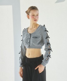 lilLilly（リルリリー）の「ギンガムショートカーディガン（カーディガン/ボレロ）」