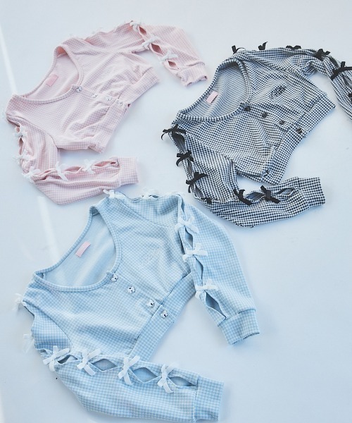 lilLilly（リルリリー）の「ギンガムショートカーディガン（カーディガン/ボレロ・レディース・ピンク/ブラック/ブルー・FREE）」の8枚目の写真