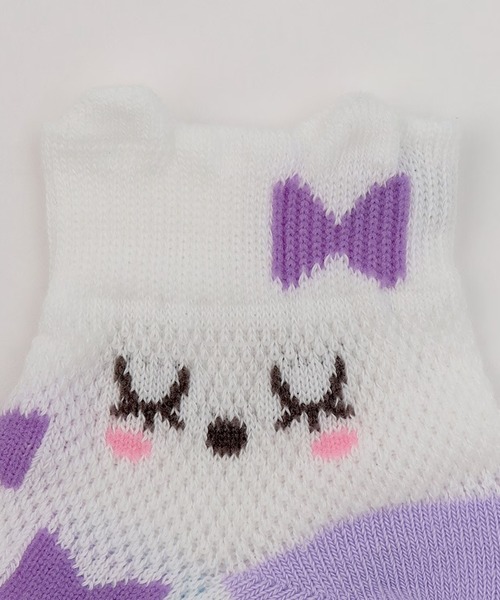 KP DECO（ケーピーデコ）の「mimiちゃん ショートソックス 【COOLMAX】（ソックス/靴下・キッズ・ラベンダー/ピンク・14cm/16cm/18cm/20cm/22cm）」の3枚目の写真