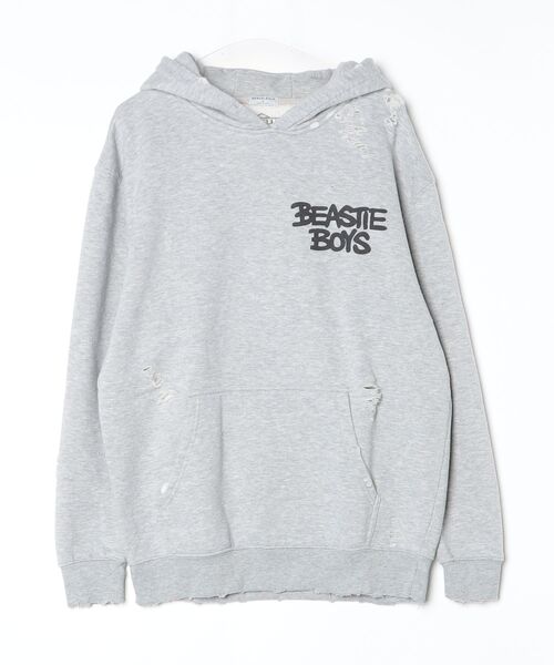 THRIFTY LOOK(スリフティールック)の「THRIFTY LOOK スリフティルック / WORN-OUT"BEASTIE BOYS"HOODIE(パーカー・メンズ・ブラック/ヘザーグレー・X-LARGE)」の2枚目の写真