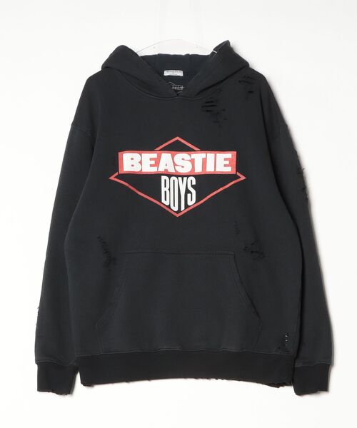 THRIFTY LOOK(スリフティールック)の「THRIFTY LOOK スリフティルック / WORN-OUT"BEASTIE BOYS"HOODIE(パーカー・メンズ・ブラック/ヘザーグレー・X-LARGE)」の1枚目の写真