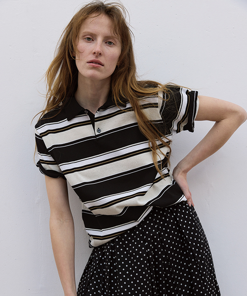 一部店舗+WEB限定》Glyph Multi Border Knit Poloshirt（ニット