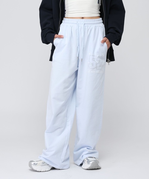 AMESWORLDWIDE(アメスワールドワイド)の「【UNISEX】AMES WORLDWIDE /52HOTFIXパンツ(スウェットパンツ・レディース・グレー/ブルー・SMALL)」の6枚目の写真