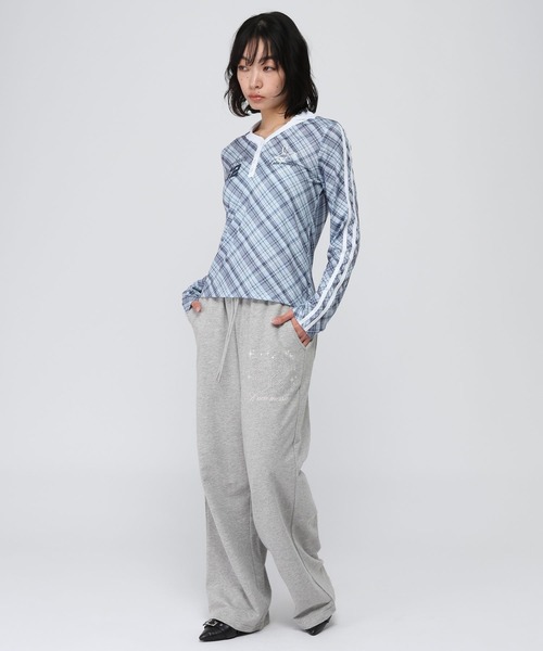 AMESWORLDWIDE(アメスワールドワイド)の「【UNISEX】AMES WORLDWIDE /52HOTFIXパンツ(スウェットパンツ・レディース・グレー/ブルー・SMALL)」の10枚目の写真
