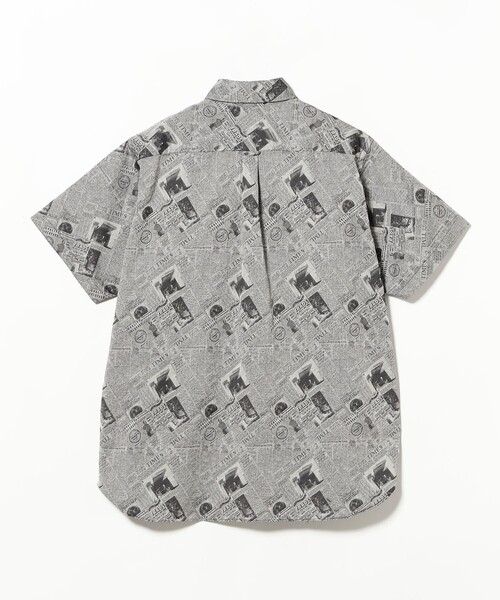 BEAMS PLUS(ビームスプラス)の「B.D. Pullover Classic-fit Newspaper Jacquard(シャツ/ブラウス・メンズ・ブルー/ブラック・SMALL/MEDIUM/LARGE/X-LARGE)」の12枚目の写真