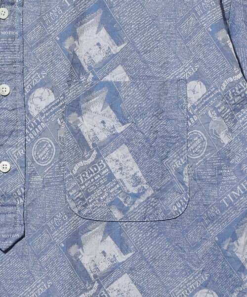 BEAMS PLUS(ビームスプラス)の「B.D. Pullover Classic-fit Newspaper Jacquard(シャツ/ブラウス・メンズ・ブルー/ブラック・SMALL/MEDIUM/LARGE/X-LARGE)」の16枚目の写真