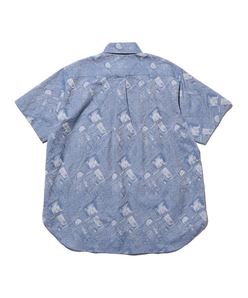 BEAMS PLUS(ビームスプラス)の「B.D. Pullover Classic-fit Newspaper Jacquard(シャツ/ブラウス・メンズ・ブルー/ブラック・SMALL/MEDIUM/LARGE/X-LARGE)」の19枚目の写真