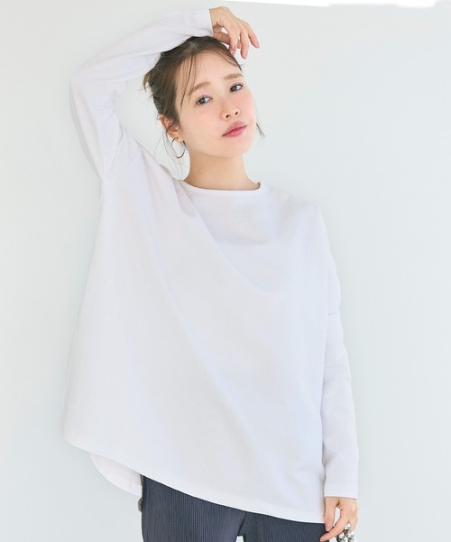 coca(coca)(コカ)の「ミニ裏毛ドルマンチュニック トップス(Tシャツ/カットソー・レディース・ブラック/ホワイト・L/M)」の2枚目の写真
