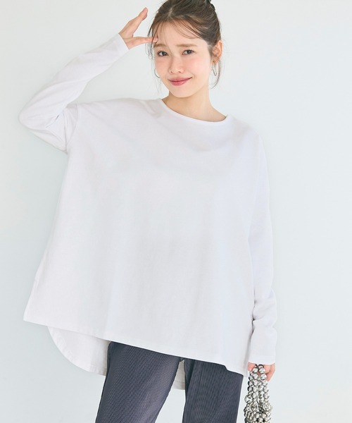 coca(coca)(コカ)の「ミニ裏毛ドルマンチュニック トップス(Tシャツ/カットソー・レディース・ブラック/ホワイト・L/M)」の3枚目の写真