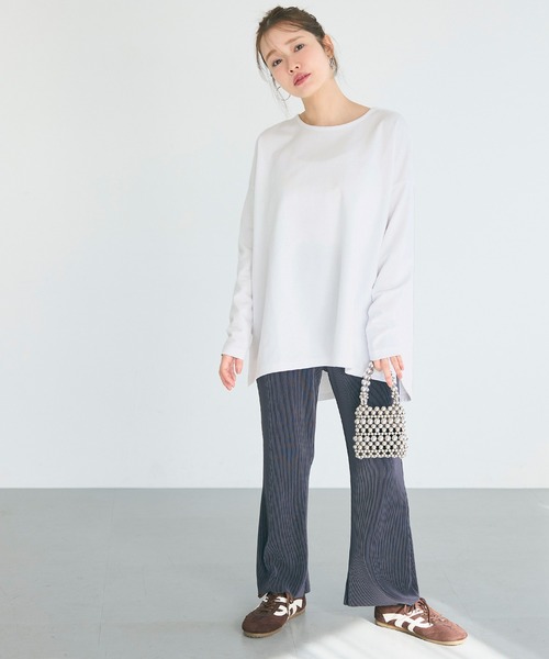 coca(coca)(コカ)の「ミニ裏毛ドルマンチュニック トップス(Tシャツ/カットソー・レディース・ブラック/ホワイト・L/M)」の8枚目の写真