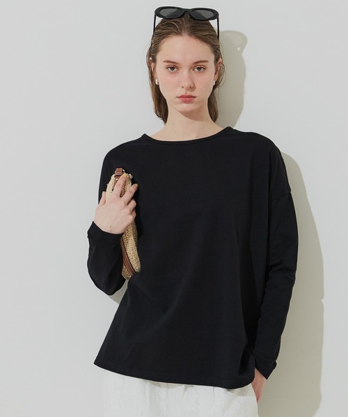 coca(coca)(コカ)の「ミニ裏毛ドルマンチュニック トップス(Tシャツ/カットソー・レディース・ブラック/ホワイト・L/M)」の14枚目の写真