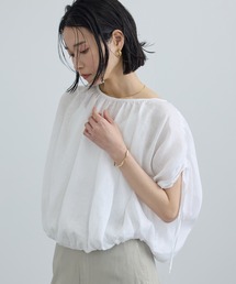 SALON adam et rope' | 【WEB限定】ヨーロピアンリネンドロストギャザーブラウス(シャツ/ブラウス)
