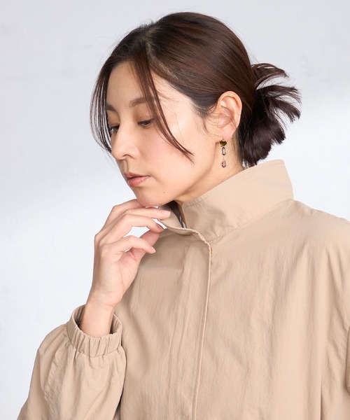 GALLORIA（ギャローリア）の「【はっ水・防花粉】スタンドモッズコート（モッズコート・レディース・グレイッシュベージュ/ベージュ・L/LL/M/S）」の5枚目の写真