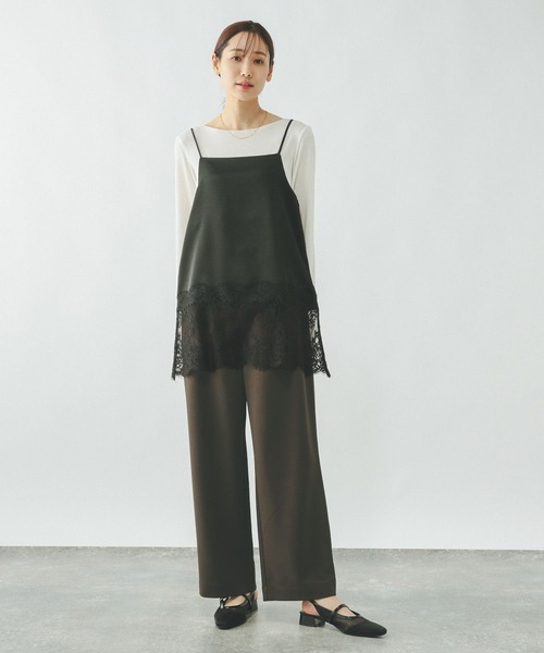 GLOBAL WORK（グローバルワーク）の「イージーケアストレッチ/ワイドパンツ/634307（その他パンツ・レディース・チャコールグレー/ライトベージュ/ブラック/ブラウン・MEDIUM/SMALL/LARGE）」の13枚目の写真