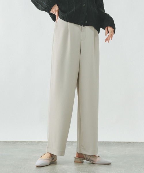 GLOBAL WORK（グローバルワーク）の「イージーケアストレッチ/ワイドパンツ/634307（その他パンツ・レディース・チャコールグレー/ライトベージュ/ブラック/ブラウン・MEDIUM/SMALL/LARGE）」の20枚目の写真