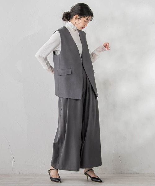 Droite lautreamont(ドロワットロートレアモン)の「ストレッチツイルパンツ≪洗濯機で洗える≫(その他パンツ・レディース・ネイビー/チャコールグレー・M/S)」の11枚目の写真