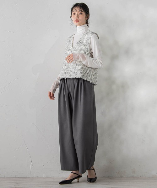 Droite lautreamont(ドロワットロートレアモン)の「ストレッチツイルパンツ≪洗濯機で洗える≫(その他パンツ・レディース・ネイビー/チャコールグレー・M/S)」の13枚目の写真