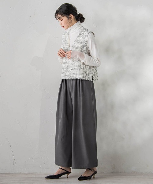 Droite lautreamont(ドロワットロートレアモン)の「ストレッチツイルパンツ≪洗濯機で洗える≫(その他パンツ・レディース・ネイビー/チャコールグレー・M/S)」の14枚目の写真