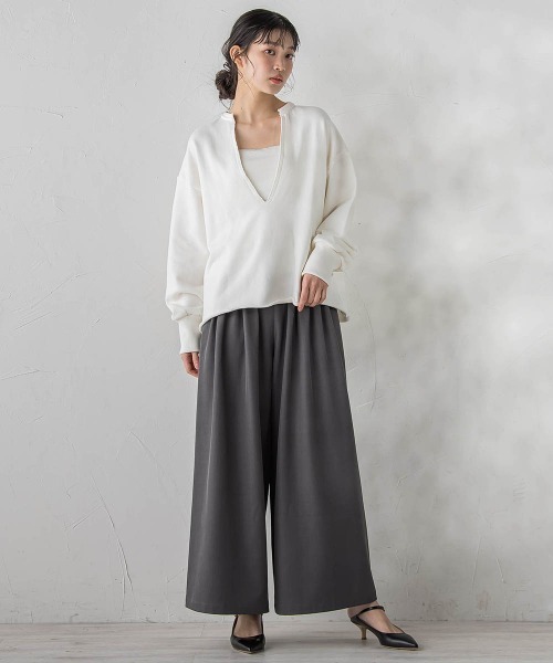 Droite lautreamont(ドロワットロートレアモン)の「ストレッチツイルパンツ≪洗濯機で洗える≫(その他パンツ・レディース・ネイビー/チャコールグレー・M/S)」の16枚目の写真