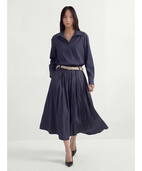 ACUD（アクド）の「Barrel Volume Skirt _Denim（スカート・レディース・ネイビー・FREE）」の4枚目の写真