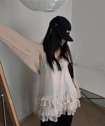 LYEON（リヨン）の「レースティアードキャミワンピース（キャミソール）」