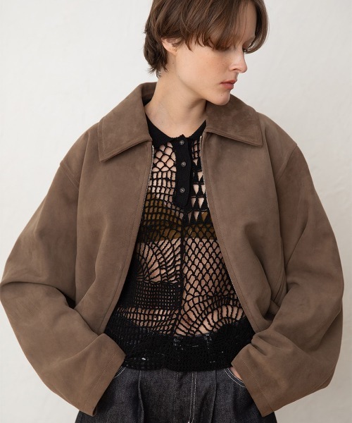 leinwande（ラインヴァンド）の「【leinwande】26SS新作 Suede Leather Jacket（ブルゾン・レディース・ブラウン/グレイッシュベージュ・ONE SIZE）」の5枚目の写真