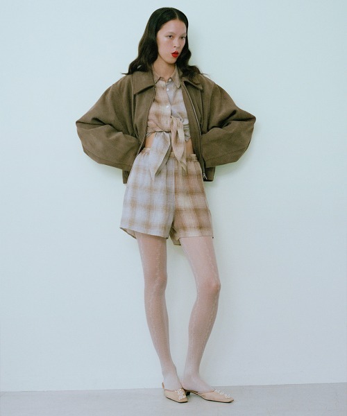 leinwande（ラインヴァンド）の「【leinwande】26SS新作 Suede Leather Jacket（ブルゾン・レディース・ブラウン/グレイッシュベージュ・ONE SIZE）」の8枚目の写真