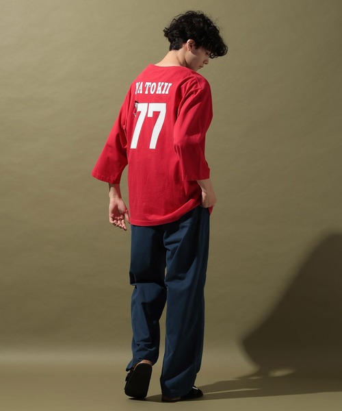 niko and...(ニコアンド)の「【NATOKii(ネイトゥーキー)】ダメージナンバーTシャツ(Tシャツ/カットソー・メンズ・レッド/ネイビー・MEDIUM/LARGE)」の10枚目の写真
