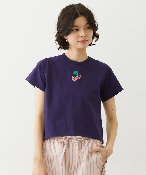 セール】MINI MELTY GLITTER CHERRY COMPACT S/S TEE（Tシャツ