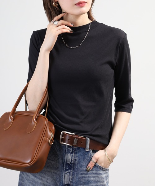 SO（エスオー）の「ロングTシャツ 七分袖（Tシャツ/カットソー・レディース・チャコール/ベージュ/ホワイト/ブラック・L/S/M）」の2枚目の写真