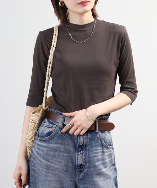 SO（エスオー）の「ロングTシャツ 七分袖（Tシャツ/カットソー・レディース・チャコール/ベージュ/ホワイト/ブラック・L/S/M）」の15枚目の写真
