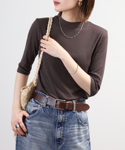 SO（エスオー）の「ロングTシャツ 七分袖（Tシャツ/カットソー・レディース・チャコール/ベージュ/ホワイト/ブラック・L/S/M）」の16枚目の写真