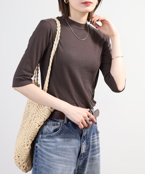 SO（エスオー）の「ロングTシャツ 七分袖（Tシャツ/カットソー・レディース・チャコール/ベージュ/ホワイト/ブラック・L/S/M）」の17枚目の写真
