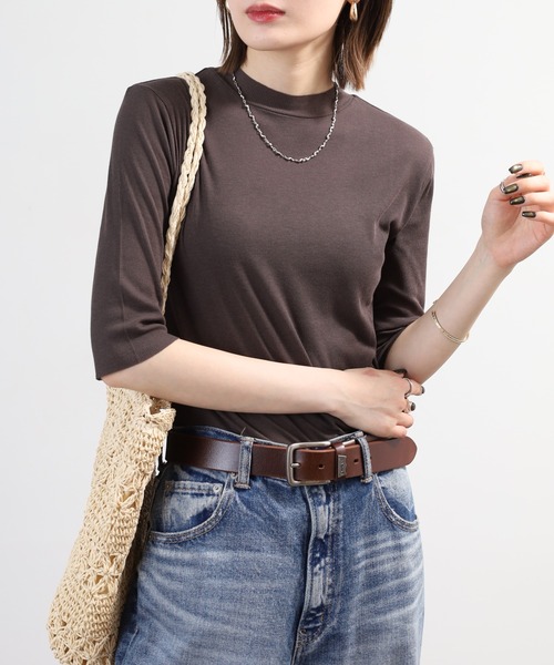 SO（エスオー）の「ロングTシャツ 七分袖（Tシャツ/カットソー・レディース・チャコール/ベージュ/ホワイト/ブラック・L/S/M）」の18枚目の写真