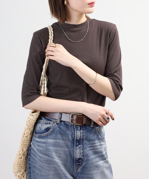 SO（エスオー）の「ロングTシャツ 七分袖（Tシャツ/カットソー・レディース・チャコール/ベージュ/ホワイト/ブラック・L/S/M）」の19枚目の写真