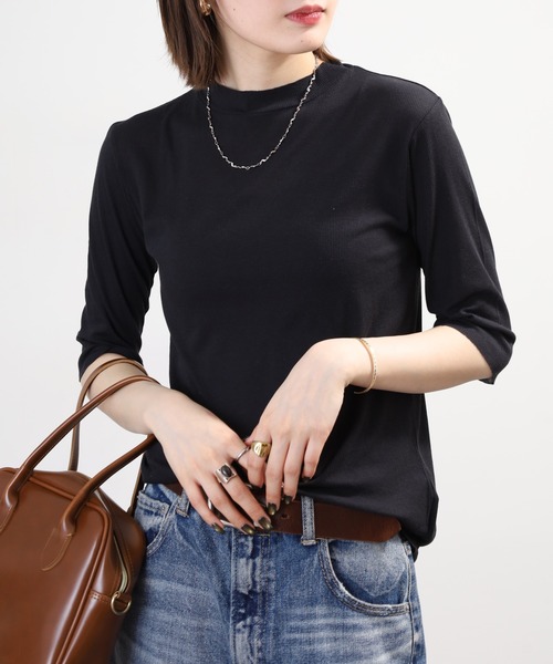 SO（エスオー）の「ロングTシャツ 七分袖（Tシャツ/カットソー・レディース・チャコール/ベージュ/ホワイト/ブラック・L/S/M）」の10枚目の写真