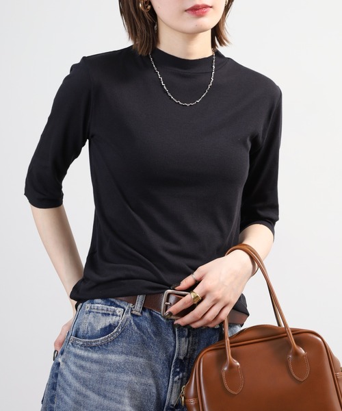 SO（エスオー）の「ロングTシャツ 七分袖（Tシャツ/カットソー・レディース・チャコール/ベージュ/ホワイト/ブラック・L/S/M）」の13枚目の写真